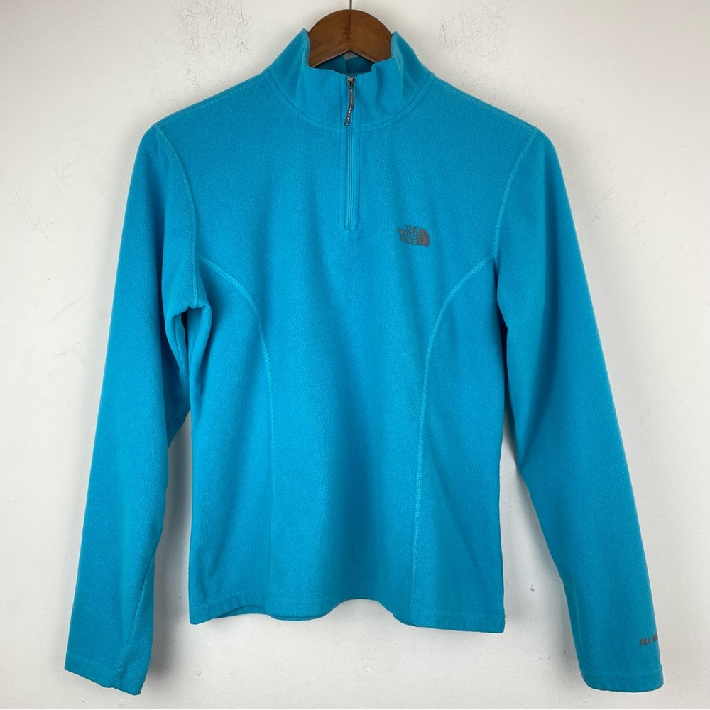 The North Face size Medium Women’s Blue 1/4 Zip Fleece Pullover Sweatshirt